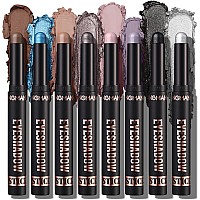 Bestland 8 Pcs Cream Eyeshadow Stick Highlighter Makeup Stick Set Longlasting Waterproof Creaseproof Blendable Eye Shadow A