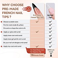 Jofay Fashion French Gel Nails Soft Gel Black French Tip Press On Nails Stiletto Nail Tips False Nails Xcoat Press On Nails