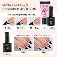 Jofay Fashion French Gel Nails Soft Gel Black French Tip Press On Nails Stiletto Nail Tips False Nails Xcoat Press On Nails