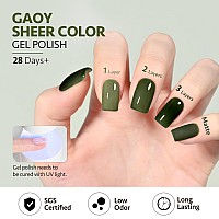 Gaoy Jelly Gel Nail Polish 16Ml Sheer Green Translucent Soak Off Gel Polish Uv Light Cure For Nail Art Diy 2138 Everglade Gre