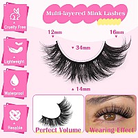 Tnfvloneins Wispy Lashes Natural Look Fluffy Eye Lashes Mink 10 Pairs False Eyelashes Pack 4D Volume Strip Fake Eyelashes Like L