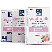 Kiss My Face Goat Milk Bar Soap With Goat Milk And Probiotics Nourishes And Soothes Bar Soaps For Hands And Body Cruelty Fre