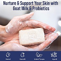 Kiss My Face Goat Milk Bar Soap With Goat Milk And Probiotics Nourishes And Soothes Bar Soaps For Hands And Body Cruelty Fre