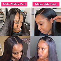 Sooolavely 22 Inch U Part Human Hair Wigs For Black Women Straight Beginner Friendly Unprocessed Brazilian Virgin Human Hair Wig