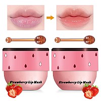 2Pcs Lip Mask Overnight Honeystrawberry Moisturizing Repair Sleeping Lip Balm Fade Lip Lines Bee Lip Balm Hydrating Prevent