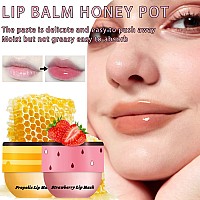 2Pcs Lip Mask Overnight Honeystrawberry Moisturizing Repair Sleeping Lip Balm Fade Lip Lines Bee Lip Balm Hydrating Prevent