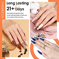 Vanreesa 21 Colors Gel Nail Polish Set 24 Pcs Gel Nail Polish With Base Coat Glossy Matte Top Coat Pink Green Blue Yellow Gel