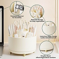 Diesisa Makeup Brush Holder Organizer360 Rotating Makeup Brush Organizer5 Slot Make Up Brushes Cup For Cosmetics Nail Polish