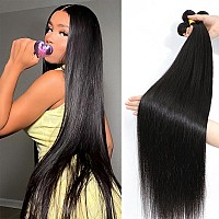 Straight Bundles Human Hair 3 Bundles 12 14 16 Inches Straight Human Hair Bundles 100 Unprocessed Virgin Human Hair Weave Doubl