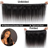 Straight Bundles Human Hair 3 Bundles 12 14 16 Inches Straight Human Hair Bundles 100 Unprocessed Virgin Human Hair Weave Doubl