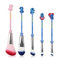 Wechip Stich Makeup Brushes Set Collection Stich Stuf For Girls Women 5Pcs Blue