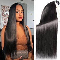 Straight Human Hair Bundles 16 18 20 22 Inch Straight Hair 4 Bundles Unprocessed Brazilian Virgin Human Hair Weave Raw Bundles N