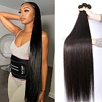 Brazilian Straight Human Hair Bundles 26 28 30 Inch 12A Raw Unprocessed Human Hair Bundles Straight Hair Weft Human Hair Weave N