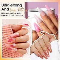 Rosalind Poly Nail Gel Kit 14 Colors 75 Nail Art Accessories Kit Clear Pink Nude Glitter Poly Gel With Big Uv Light 48W And E