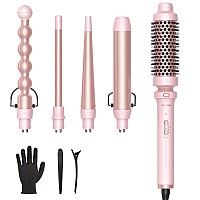 Wavytalk 5 In 1 Curling Ironcurling Wand Set With Curling Brush And 4 Interchangeable Ceramic Curling Wand05125Inst