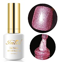 Imtiti Glitter Purple Pink Gel Nail Polish 15Ml Rose Pink Color Uvled Soak Off Gel Polish Salon Diy Nail Art Design Manicure G