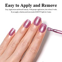 Imtiti Glitter Purple Pink Gel Nail Polish 15Ml Rose Pink Color Uvled Soak Off Gel Polish Salon Diy Nail Art Design Manicure G