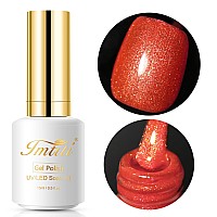 Imtiti Glitter Gel Nail Polish 15Ml Hot Pink Color Uvled Soak Off Gel Polish Spring Summer Nail Art Design Manicure Salon Diy