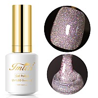 Imtiti Glitter Silver Gel Nail Polish 15Ml Sparkle Silver Color Uvled Soak Off Gel Polish Salon Diy Nail Art Design Manicure G