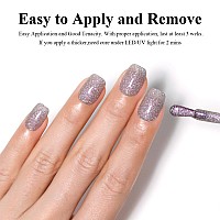 Imtiti Glitter Silver Gel Nail Polish 15Ml Sparkle Silver Color Uvled Soak Off Gel Polish Salon Diy Nail Art Design Manicure G