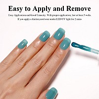 Imtiti Sheer Blue Green Gel Nail Polish Jelly Blue Green Translucent Color Uvled Soak Off Gel Polish For Diy Nail Art Manicure