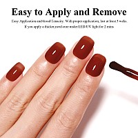 Imtiti Sheer Jam Brown Gel Nail Polish 15Ml Nude Jelly Brown Translucent Color Uvled Soak Off Gel Polish For Diy Nail Art Mani