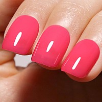 Imtiti Sheer Bright Pink Gel Nail Polish Jelly Hot Pink Translucent Color Uvled Soak Off Gel Polish For Diy Nail Art Manicure