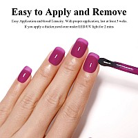 Imtiti Sheer Purple Gel Nail Polish Jelly Purple Translucent Color Uvled Soak Off Gel Polish For Diy Nail Art Manicure And Ped