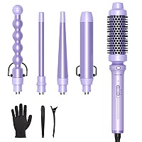 Wavytalk 5 In 1 Curling Ironcurling Wand Set With Curling Brush And 4 Interchangeable Ceramic Curling Wand05125Inst