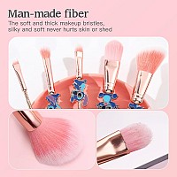 5Pcs Stich Theme Cosmetic Brushes Set Stich Makeup Brushes Set Stich Stuff For Young Girl Women 5Pcs Pink