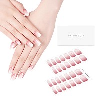 Danni Toni Semi Cured Gel Nail Strips Pink Ombre Gilded Sunset Silver Foil Gel Nail Stickers Semicured Gel Nail Wraps 28 Sti