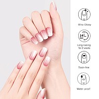 Danni Toni Semi Cured Gel Nail Strips Pink Ombre Gilded Sunset Silver Foil Gel Nail Stickers Semicured Gel Nail Wraps 28 Sti