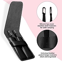 Facemade 2 Pack Tweezers Set Professional Stainless Steel Tweezers For Men And Women Precision Eyebrow Tweezers For Facial Ha