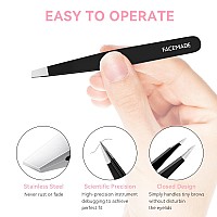 Facemade 2 Pack Tweezers Set Professional Stainless Steel Tweezers For Men And Women Precision Eyebrow Tweezers For Facial Ha