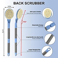 Back Scrubber For Shower217 Detachable Shower Brushgentle Exfoliating Easy To Clean And Stimulates Blood Circulation For