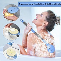 Back Scrubber For Shower217 Detachable Shower Brushgentle Exfoliating Easy To Clean And Stimulates Blood Circulation For