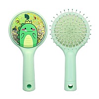 Dinatis Mini Toddler Hair Brush Kids Detangler Brush Glitter Hair Brush Dinosaur Travel Hair Brush Glide Through Tangles Wit