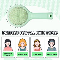 Dinatis Mini Toddler Hair Brush Kids Detangler Brush Glitter Hair Brush Dinosaur Travel Hair Brush Glide Through Tangles Wit