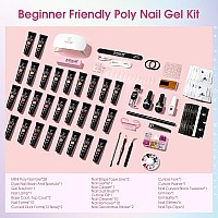 Rosalind Poly Nail Gel Kit 28 Colors Clear Nude Brown Poly Nail Gel Kit With U V Light Poly Nail Gel Starter Kit For All Season