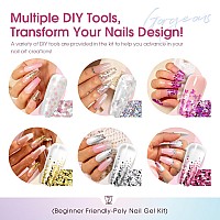 Rosalind Poly Nail Gel Kit 28 Colors Clear Nude Brown Poly Nail Gel Kit With U V Light Poly Nail Gel Starter Kit For All Season