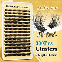 Fluffy 80D Lash Clusters 300Pcs Eyelash Clusters Dd Curl Thick Cluster Eyelash Extensions 1018Mm Diy Wispy Individual Lashes Ex