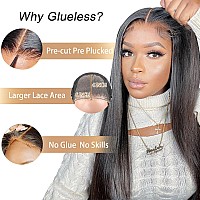 Wear And Go Glueless Wigs Human Hair Pre Plucked Pre Cut 6X4 Straight Lace Front Wigs Human Hair Wigs For Women No Glue Hd Lace