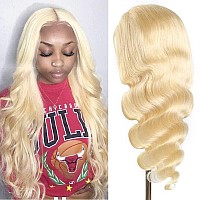 Arietis 24 Inch Body Wave Blonde Hd Transparent Lace Front Wigs Human Hair 180 Density 613 Body Wave 13X5X1 Tpart Lace Front W