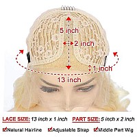 Arietis 24 Inch Body Wave Blonde Hd Transparent Lace Front Wigs Human Hair 180 Density 613 Body Wave 13X5X1 Tpart Lace Front W