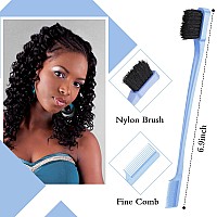 Geiserailie 3 Pcs Slick Back Hair Brush Set Bristle Hair Brush Edge Control Brush Teasing Comb For Women Baby Kids Black Hairb