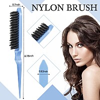 Geiserailie 3 Pcs Slick Back Hair Brush Set Bristle Hair Brush Edge Control Brush Teasing Comb For Women Baby Kids Black Hairb