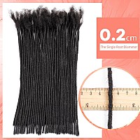 Teresa 18 Inch 02Cm Width Loc Extension Human Hair Natural Black 20 Strands Full Handmade Permanent Locs Extensions Can Be Dye