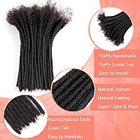 Teresa 18 Inch 02Cm Width Loc Extension Human Hair Natural Black 20 Strands Full Handmade Permanent Locs Extensions Can Be Dye