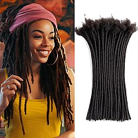 Teresa 14 Inch 06Cm Width Loc Extension Human Hair Natural Black 70 Strands Full Handmade Permanent Locs Extensions Can Be Dye