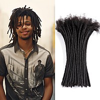 Teresa 8 Inch 02Cm Width Loc Extension Human Hair Natural Black 70 Strands Full Handmade Permanent Locs Extensions Can Be Dyed